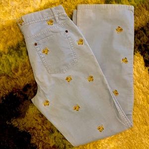 VINTAGE J crew cords with tiny terriers!💚